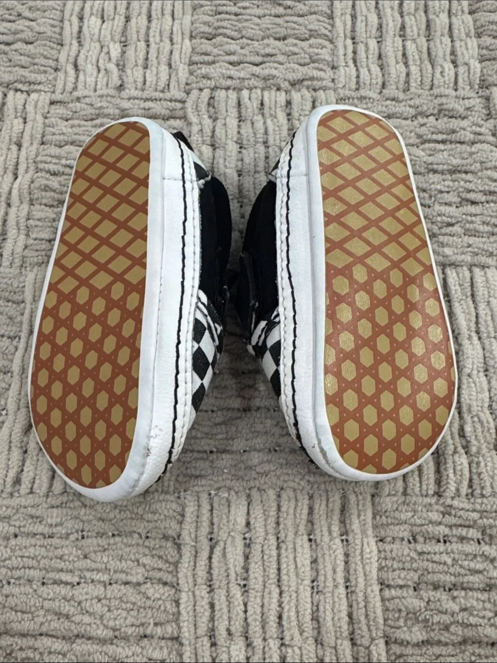 Vans Baby Checkerboard Slip-On Shoes - Black/White